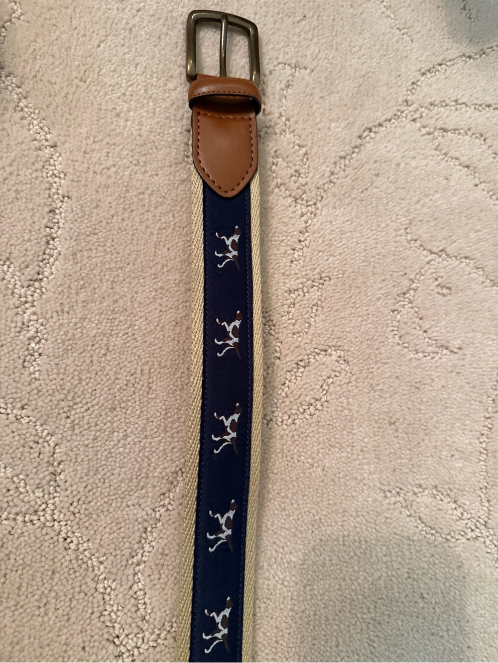 Men’s Pointer Dog Hunting Ribbon Belt – Size 38